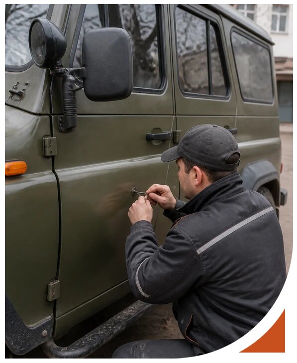 Профессиональное вскрытие автомобиля УАЗ без повреждений в Соликамске